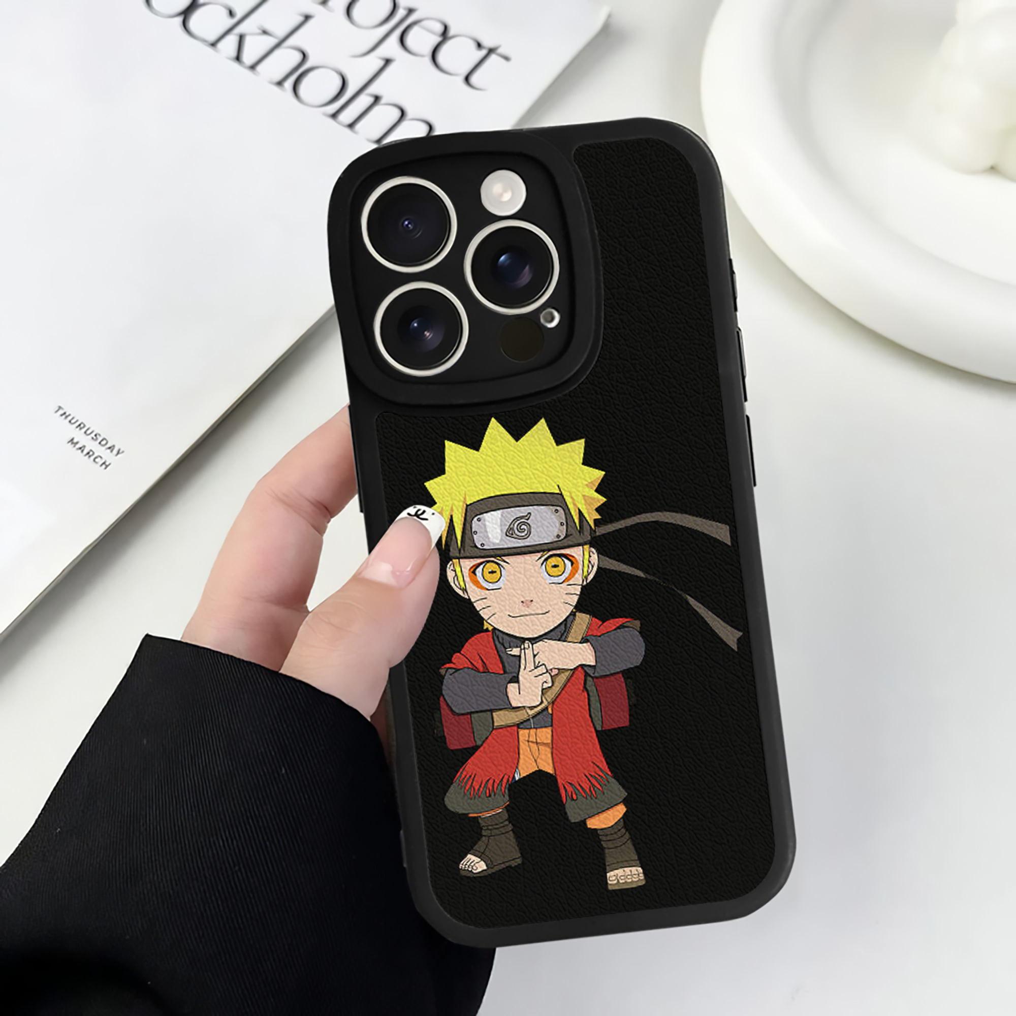 （画像用） NARUTO -ナルト- うずまき ナルト Uzumaki Naruto 【iPhone 16シリーズ対応】シリコンスマホケース（レザー調） 材質：シリコン
